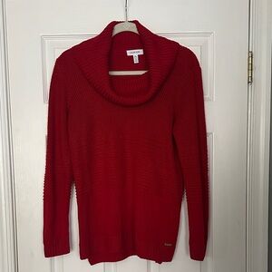 Calvin Klein Bold Red Cowl Neck Sweater